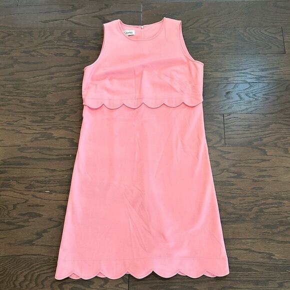 Sara Campbell Signature Stretch Scalloped Barbie Pink Dress Size Medium - Picture 1 of 9